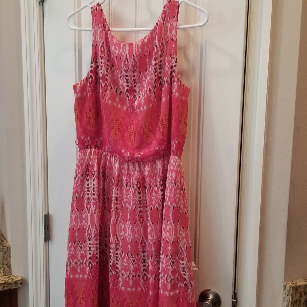 Dress Barn Pink Print Dress Sz 10